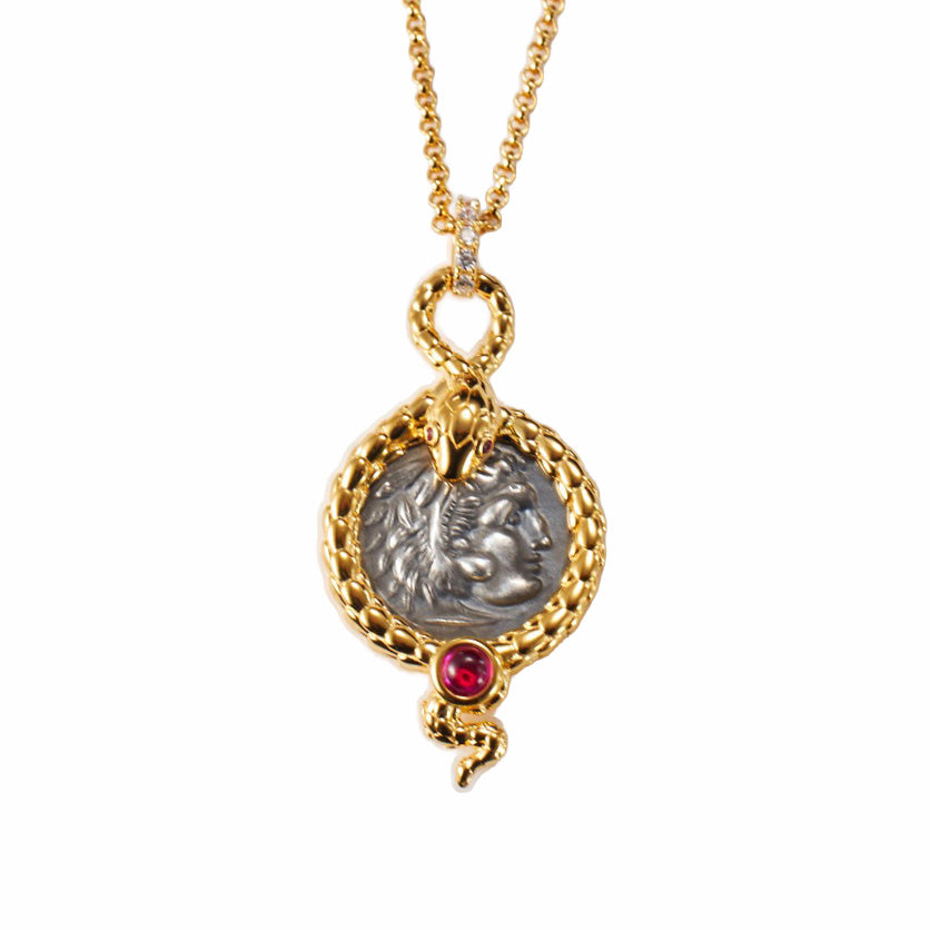 Collier de pièces de monnaie serpent byzantin 6057