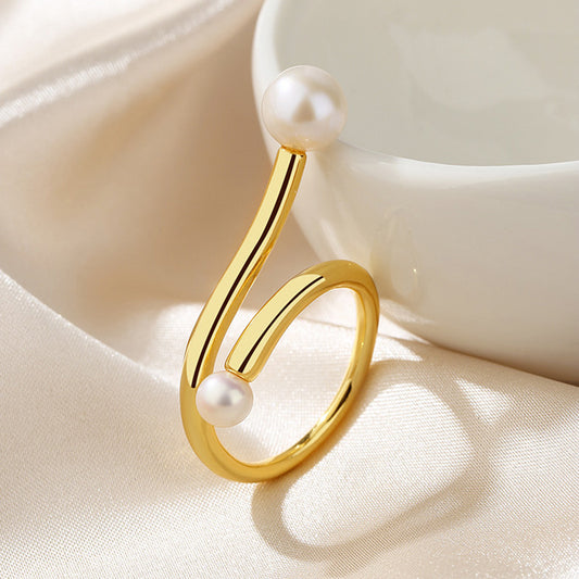 Bague fil de perles d'eau douce RN1019