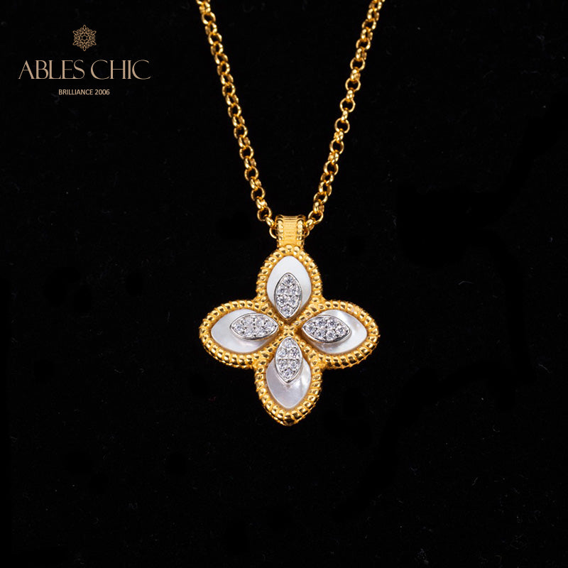 Collier Trèfle Coquillage 6167