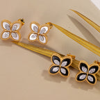 Boucles d'oreilles trèfle agate 6169