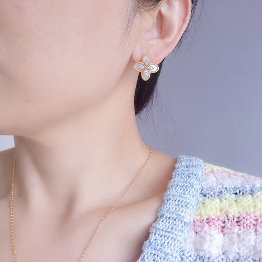 Boucles d'oreilles trèfle agate 6169