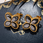 Boucles d'oreilles trèfle agate 6169