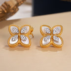 Boucles d'oreilles trèfle agate 6169