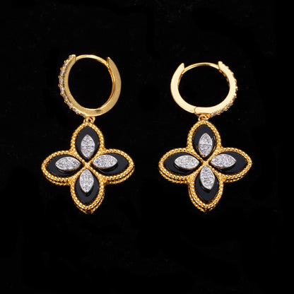 Boucles d'oreilles pendantes trèfle 6170