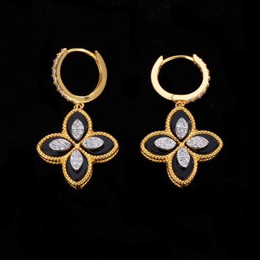 Boucles d'oreilles pendantes trèfle 6170