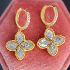 Boucles d'oreilles pendantes trèfle 6170