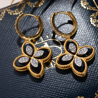 Boucles d'oreilles pendantes trèfle 6170