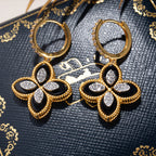 Boucles d'oreilles pendantes trèfle 6170