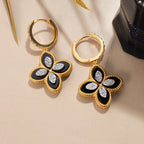 Boucles d'oreilles pendantes trèfle 6170