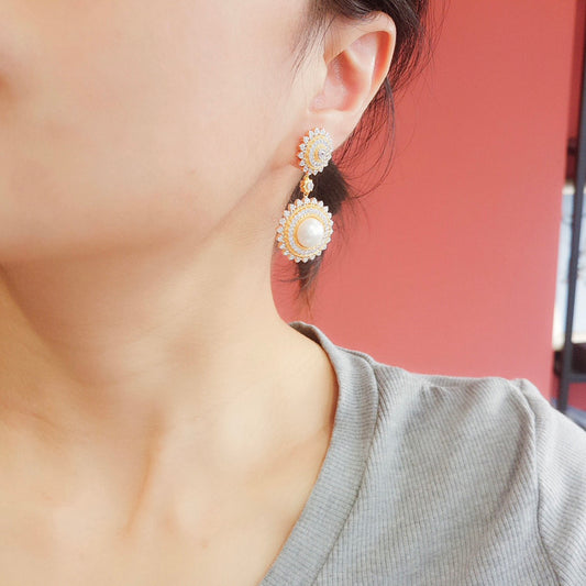 Boucles d'oreilles perles de tournesol 6174