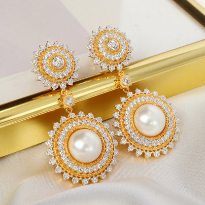 Boucles d'oreilles perles de tournesol 6174