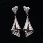 Boucles d'oreilles géométriques pavées 6181