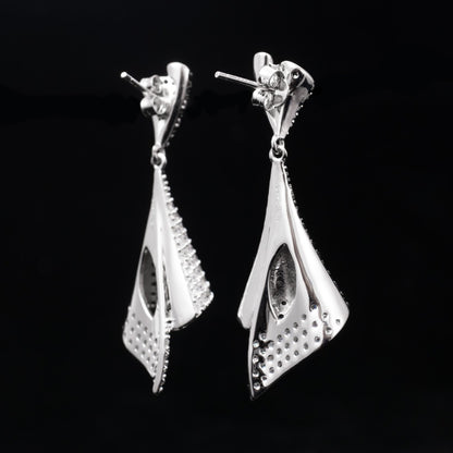 Boucles d'oreilles géométriques pavées 6181