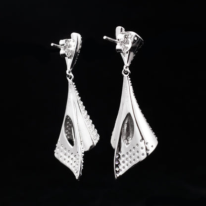 Boucles d'oreilles géométriques pavées 6181