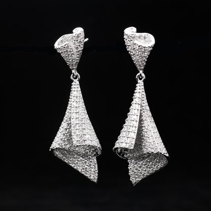 Boucles d'oreilles géométriques pavées 6181
