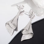 Boucles d'oreilles géométriques pavées 6181