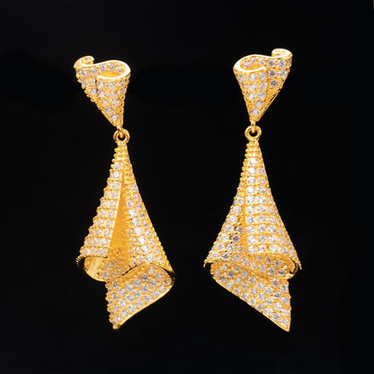 Boucles d'oreilles géométriques pavées 6181