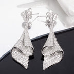 Boucles d'oreilles géométriques pavées 6181