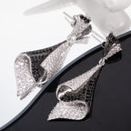 Boucles d'oreilles géométriques pavées 6181