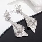 Boucles d'oreilles géométriques pavées 6181
