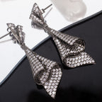 Boucles d'oreilles géométriques pavées 6181