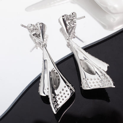 Boucles d'oreilles géométriques pavées 6181