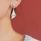 Boucles d'oreilles géométriques pavées 6181