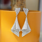 Boucles d'oreilles géométriques pavées 6181