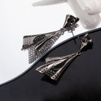 Boucles d'oreilles géométriques pavées 6181
