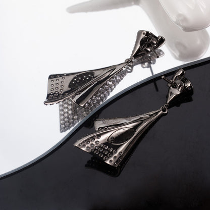 Boucles d'oreilles géométriques pavées 6181