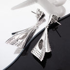Boucles d'oreilles géométriques pavées 6181