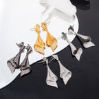 Boucles d'oreilles géométriques pavées 6181