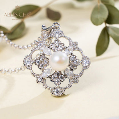Collier trèfle de perles Akoya 6186