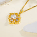 Collier trèfle de perles Akoya 6186