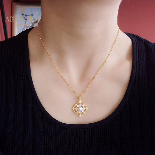 Collier trèfle de perles Akoya 6186
