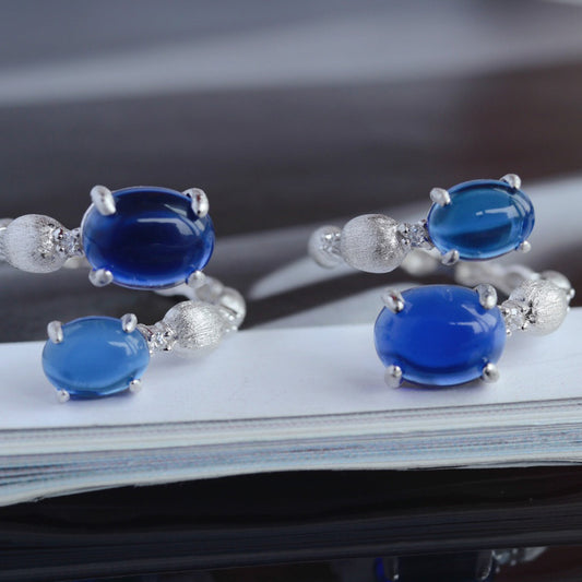 Bague Ouverte Grenat Mat 6189