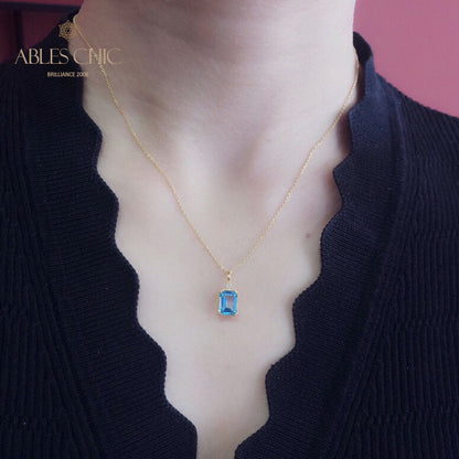 Pendentif topaze taille émeraude 6205
