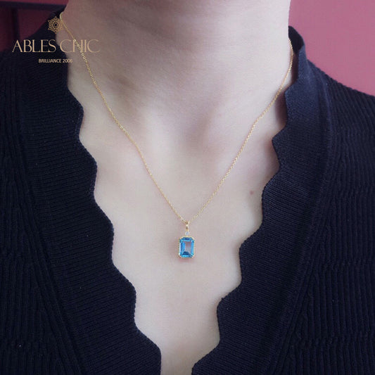Pendentif topaze taille émeraude 6205