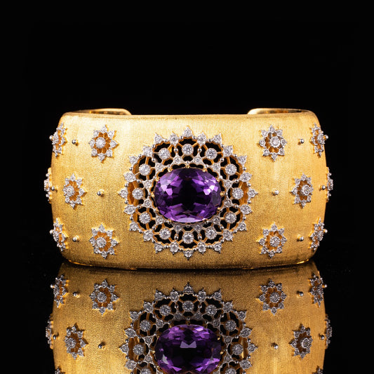 Bracelet floral en améthyste naturelle 6206