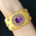 Bracelet floral en améthyste naturelle 6206