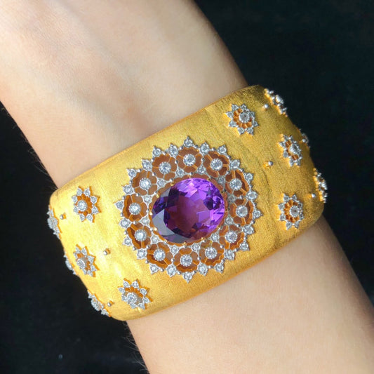 Bracelet floral en améthyste naturelle 6206