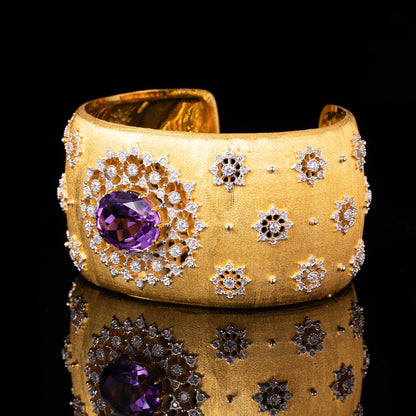 Bracelet floral en améthyste naturelle 6206