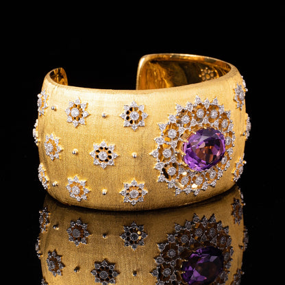 Bracelet floral en améthyste naturelle 6206