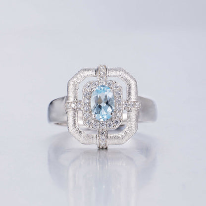 Bague traditionnelle topaze naturelle 6214