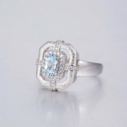 Bague traditionnelle topaze naturelle 6214