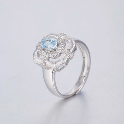 Bague traditionnelle topaze naturelle 6214