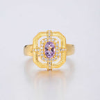 Bague traditionnelle topaze naturelle 6214
