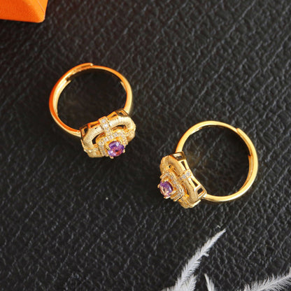 Bague traditionnelle topaze naturelle 6214