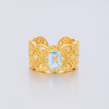 Bague en filigrane de corde de topaze naturelle 6219