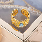 Bague en filigrane de corde de topaze naturelle 6219